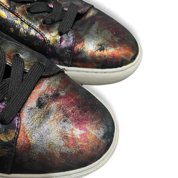 Kenneth Cole Women's Leather Sneakers Black Metallic 8 - Picture 6 of 10